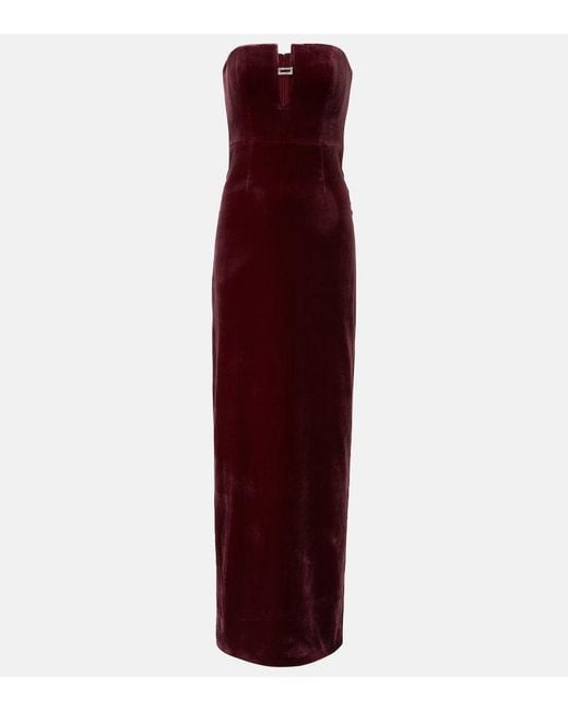 Roland Mouret Purple Embellished Velvet Bustier Gown