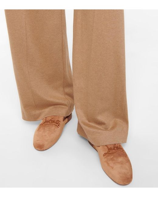 Christian Louboutin Brown Coolito Donna Suede Slippers