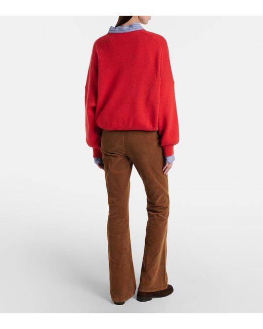 Veronica Beard Brown Beverly Off-Duty Corduroy Flared Pants
