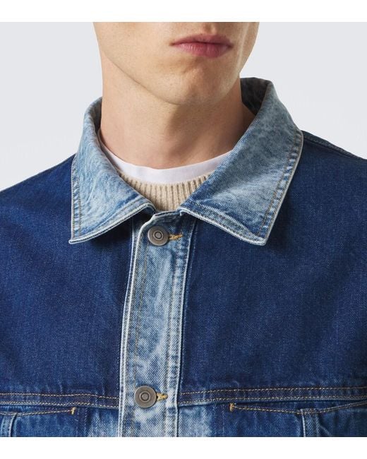 Maison Margiela Blue Patchwork Denim Jacket for men