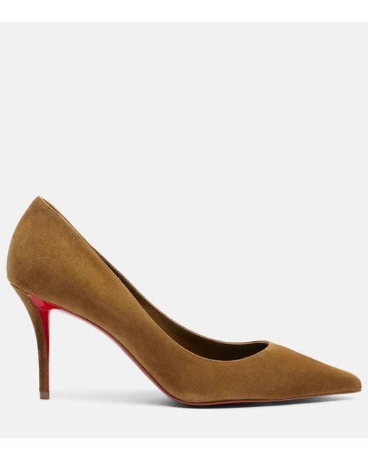 Christian Louboutin Brown Miss Z 80 Suede Pumps