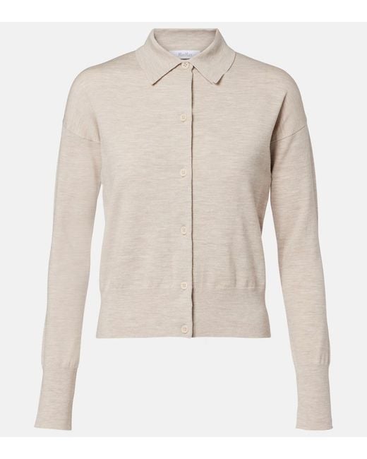 Max Mara Natural Medeola Wool-Blend Cardigan
