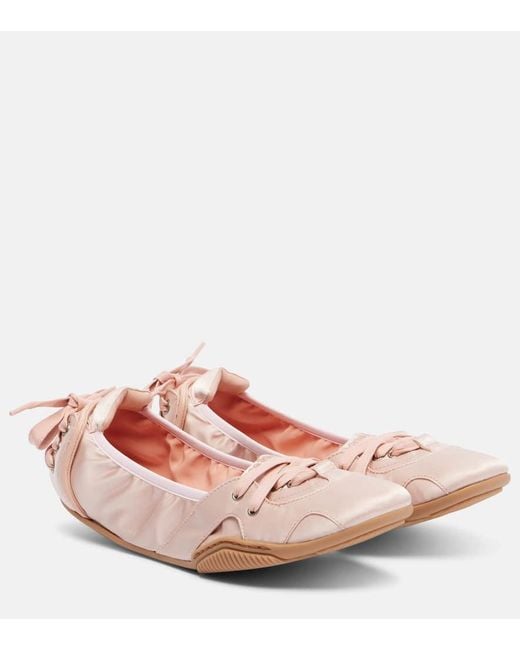 Acne Pink Bilaria Satin Sneakers