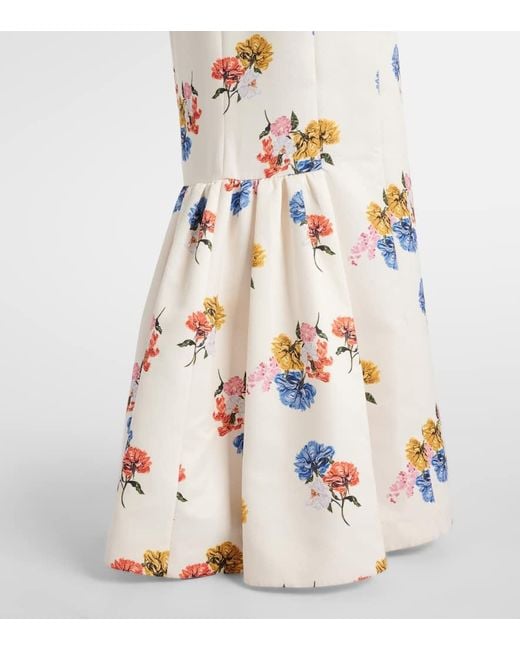 Emilia Wickstead Metallic Fosette Floral Maxi Dress