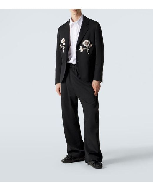 Simone Rocha Blue Embellished Blazer for men