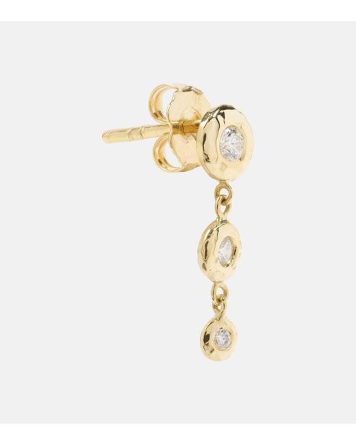 Octavia Elizabeth Metallic Ohrringe Nesting Gem aus 18kt Gelbgold mit Diamanten