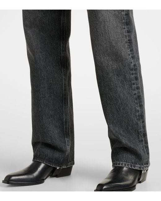 Agolde Gray High-Rise Straight Jeans Kelly