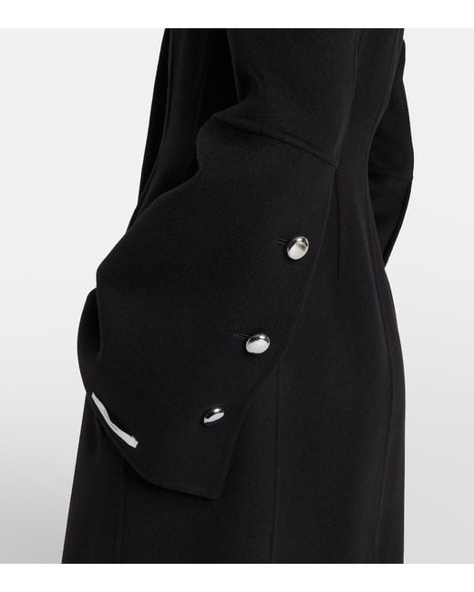 Sportmax Black Peplum Virgin Wool Coat