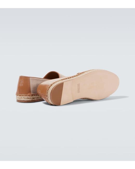 Brunello Cucinelli Espadrilles Aus Leder in White für Herren