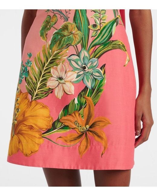 ALÉMAIS Orange Anika Floral Linen Minidress