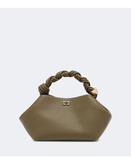Ganni Green Bou Small Top-Handle Bag