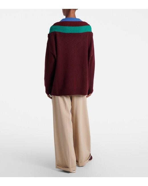 Loewe Red Trompe L'Oil Wool Sweater