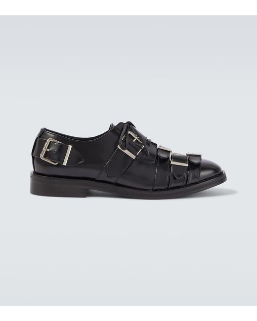 Simone Rocha Black Buckle-Detail Leather Oxford Shoes for men