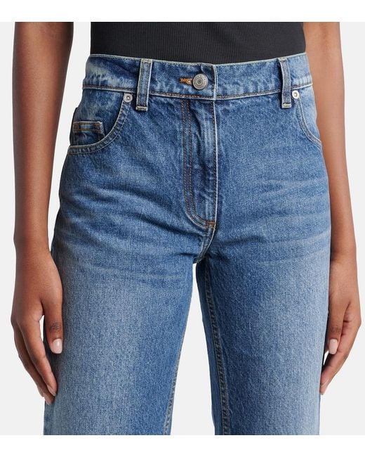 Magda Butrym Blue Faded Capri Jeans