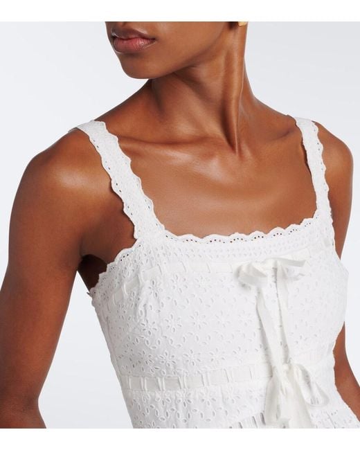 Ulla Johnson White Constance Broderie Anglaise Midi Dress