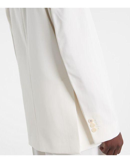 Victoria Beckham White Wool-Blend Blazer