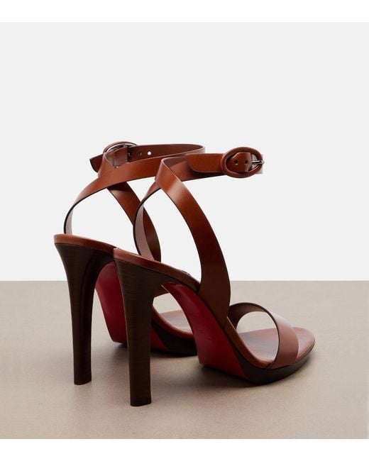 Christian Louboutin Brown Fanny Leather Slingback Sandals