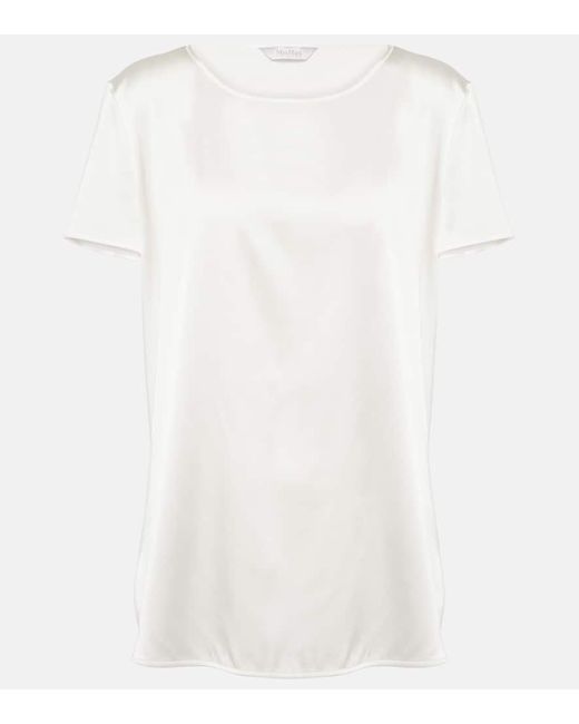 Max Mara White Leisure T-Shirt Kassel aus einem Seidengemisch