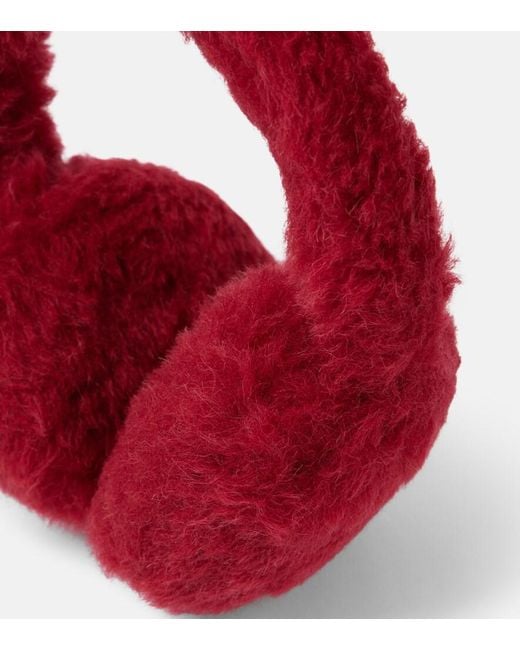 Max Mara Red Teddy Earmuffs
