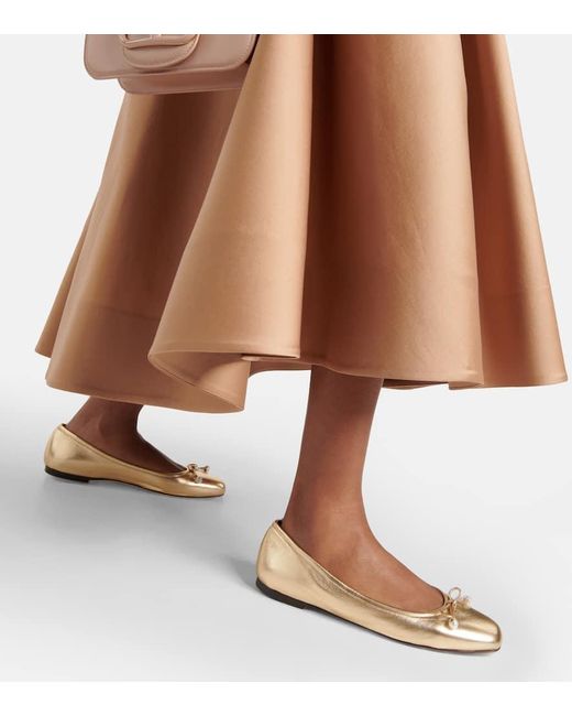 Jimmy Choo Natural Ballerinas Elme Aus Metallic-Leder