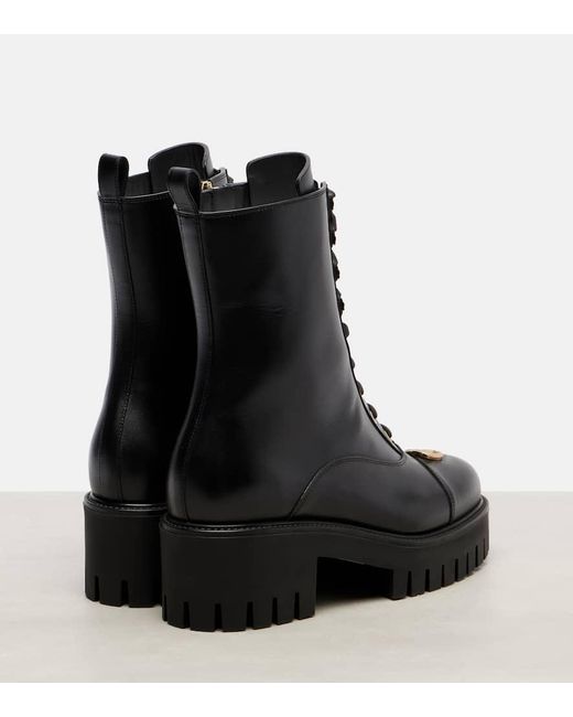 Bottines Double G En Cuir Gucci en coloris Black