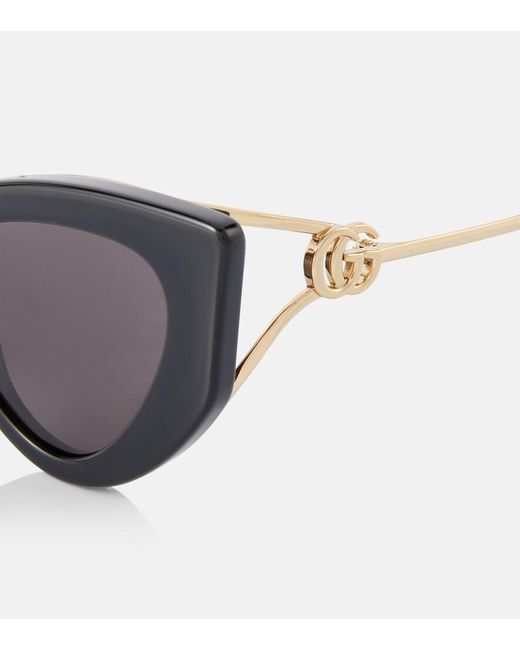 Gucci Brown Cat-Eye-Sonnenbrille Double G