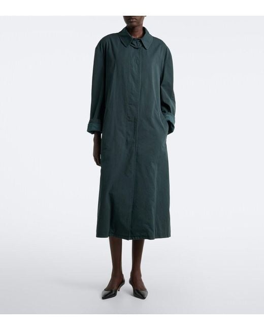 The Row Black Catania Washed Cotton Car Coat