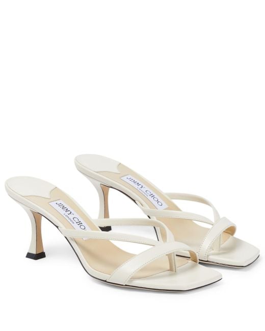 jimmy choo maelie leather thong sandals