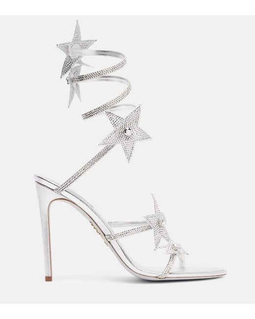 Sandales Cleo 105 En Satin A Ornements Rene Caovilla en coloris White