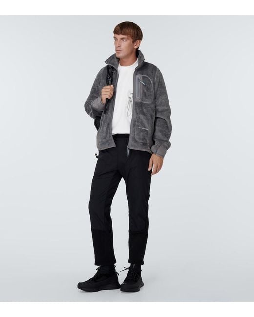 And Wander Gray High Loft Fleece Jacket for men