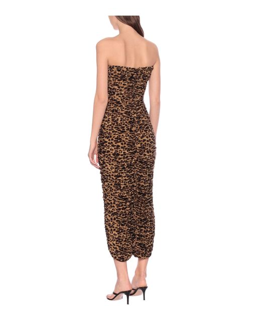 leopard strapless dress