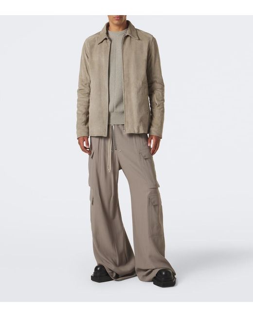 Rick Owens Gray Ribbed-Knit Virgin Wool Sweater for men