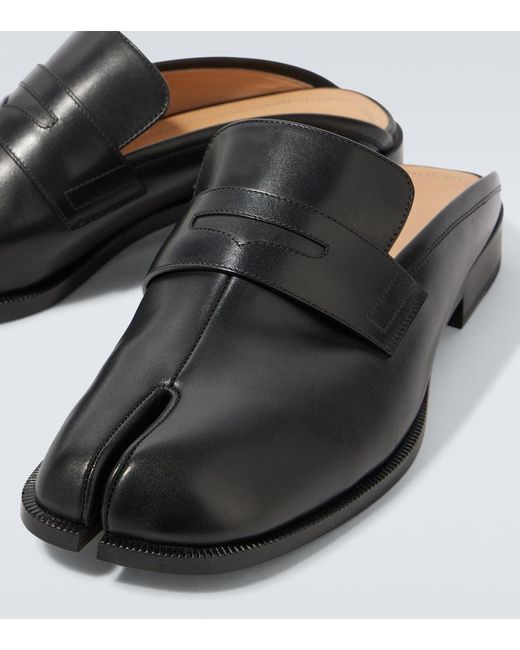 Maison Margiela Black Tabi City Leather Mules for men