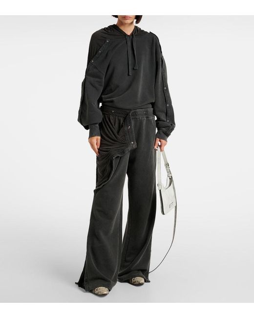 Y. Project Gray Snap Oversized Cotton Jersey Hoodie