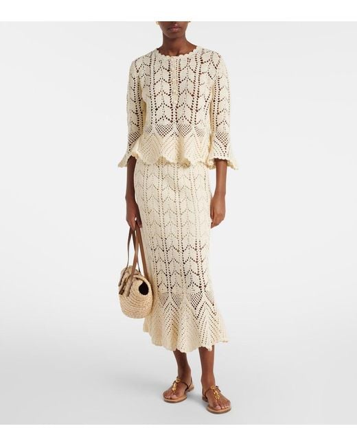Zimmermann Natural Crochet Cotton Top