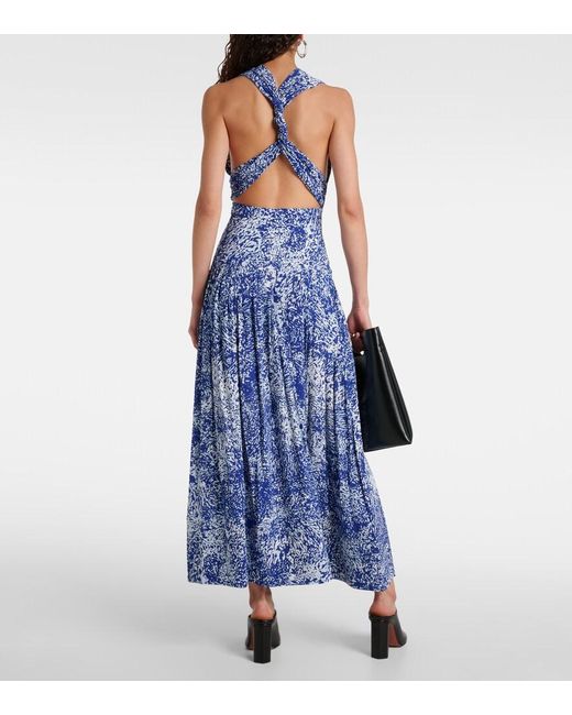 Proenza Schouler Blue Simone Printed Maxi Dress