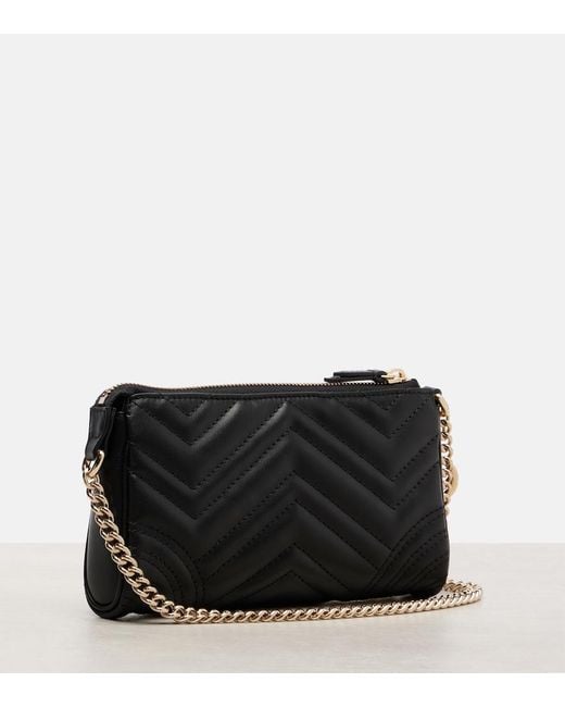 Gucci Black Gg Marmont Small Shoulder Bag