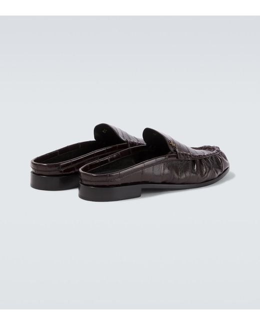 Saint Laurent Brown Le Loafer Eel Leather Mules for men