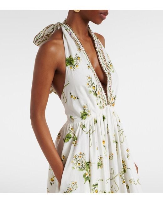 Camilla White Embellished Cotton Maxi Dress