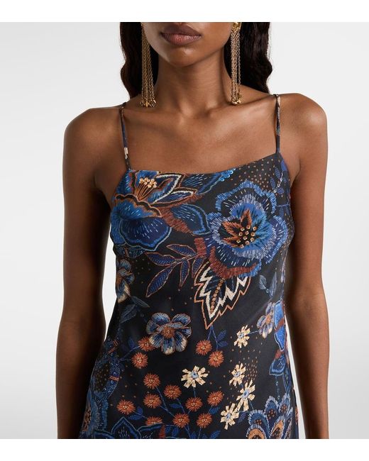 FARM Rio Snakes Bouquet Maxi Dress in Blue | Lyst UK