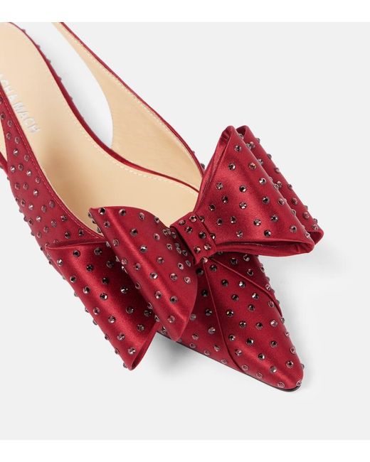 Mach & Mach Red Slingback-Ballerinas Le Cadeau Mit Kristallen