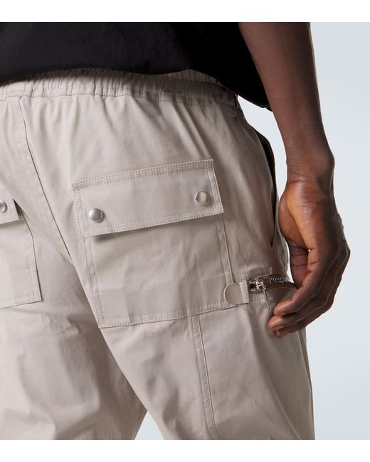 Rick Owens Natural Bauhaus Cotton-Blend Poplin Cargo Pants for men