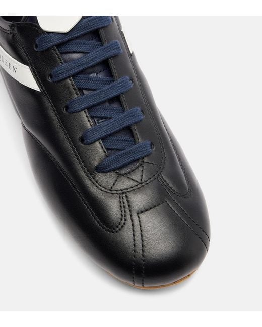 McQueen Black Boxe Leather Sneakers