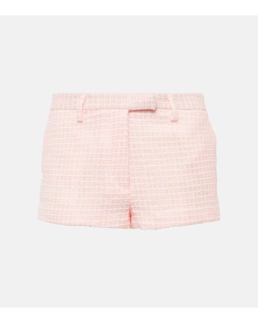 Alessandra Rich Pink Sequined Tweed Shorts