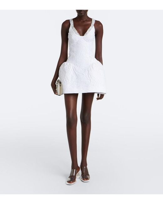 ShuShu/Tong White Crinkled Cotton-Blend Minidress
