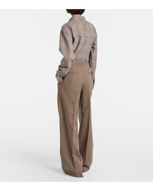 Rohe Brown Checked Virgin Wool Straight Pants