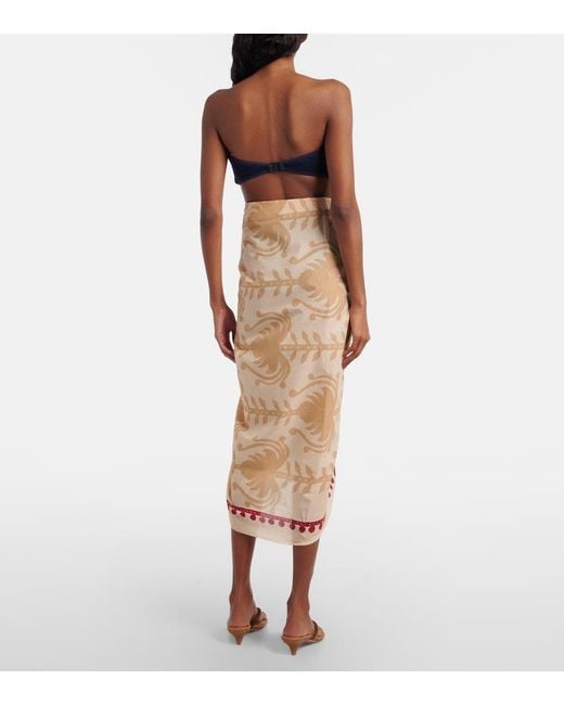 Johanna Ortiz Pink Printed Cotton Beach Cover-Up