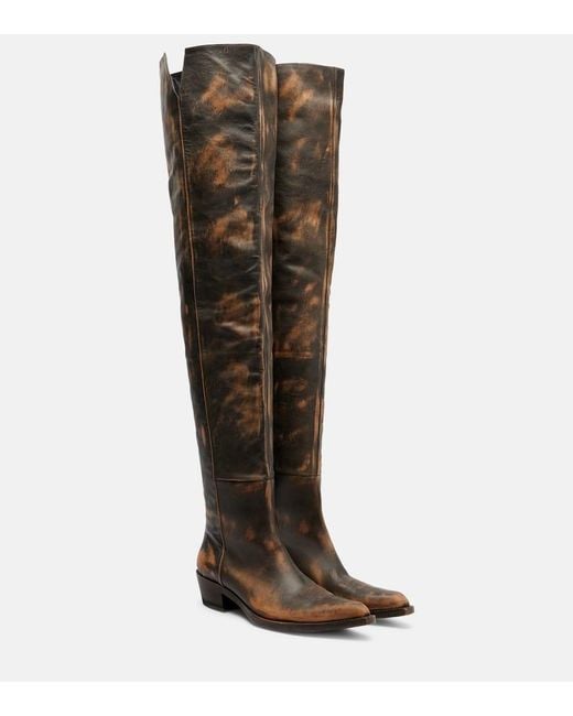 Khaite Brown Overknee-Stiefel Clive 35 Aus Leder