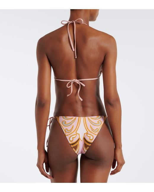 LaDoubleJ White Printed Bikini Top