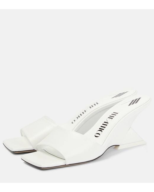 The Attico White Pantoletten Cheope Aus Leder